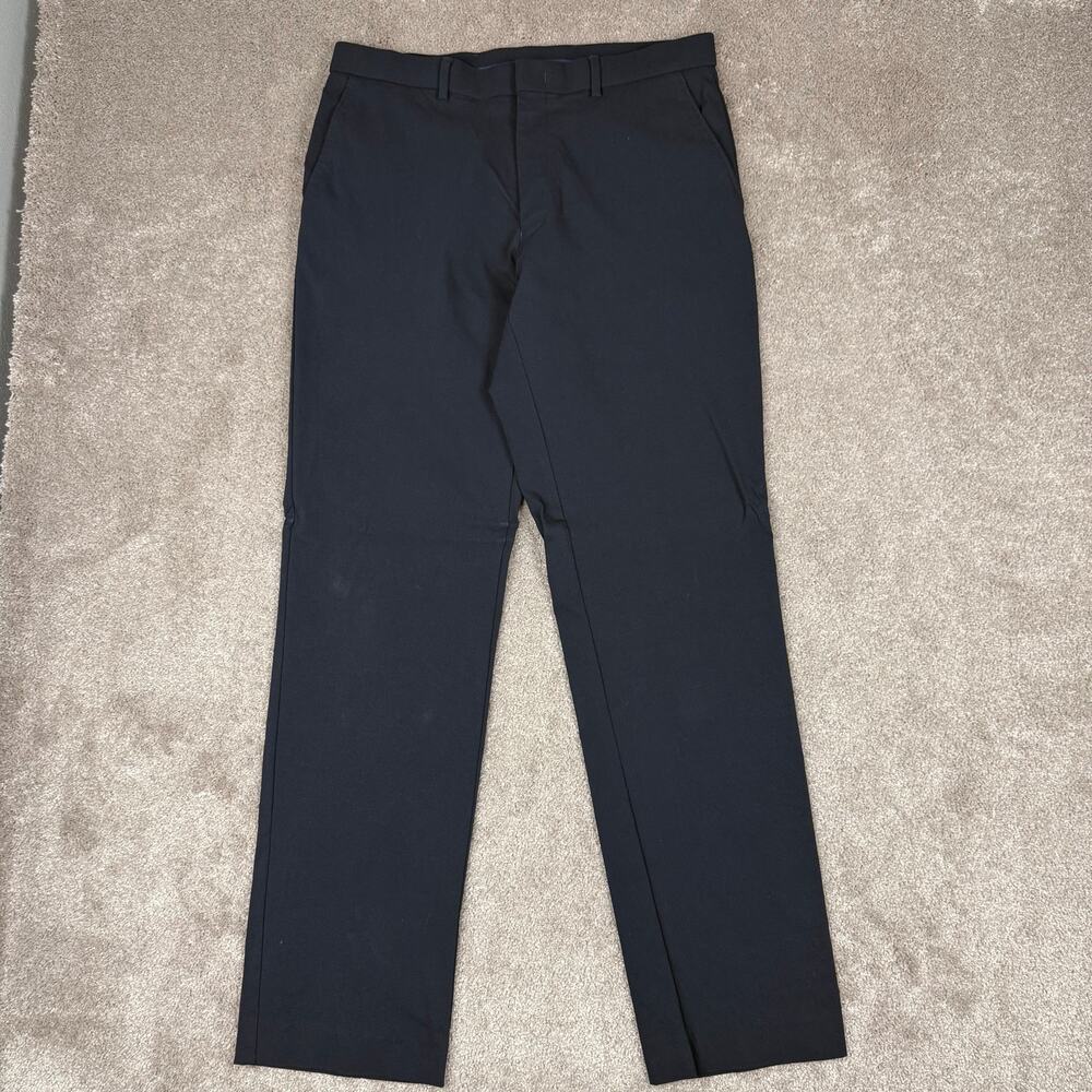 Tommy Hilfiger Navy Blue Flat Front Dress Pants Size 32 Slim Straight Trousers